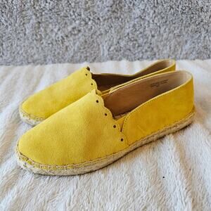Talbots Women's Izzy Silk Suede Leather Slip On Espadrilles Loafer Size 6 Yellow